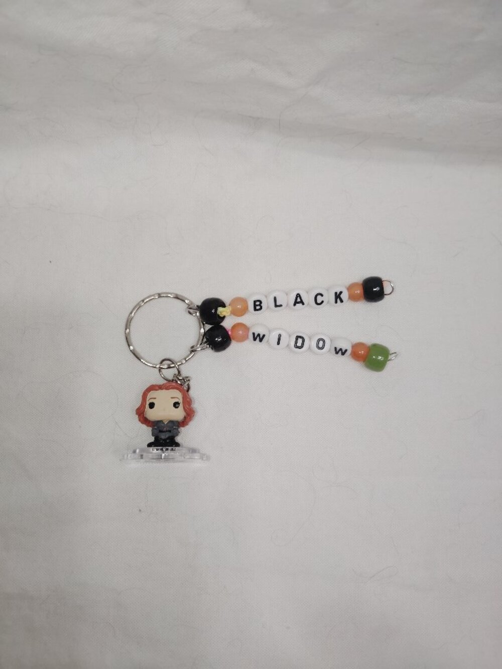 Funko Pop Bitty- Black Widow- Handmade Beaded Keychain
